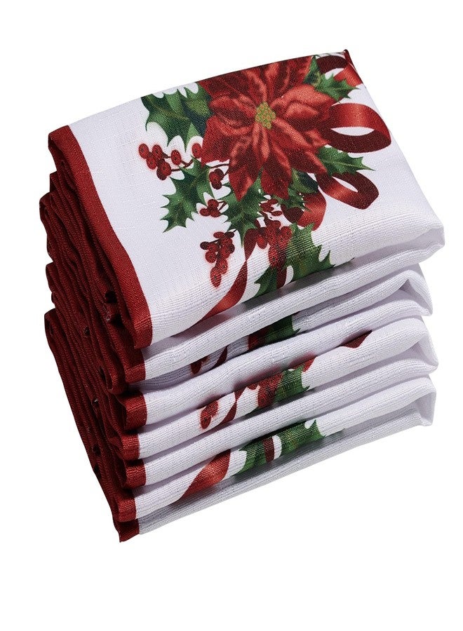 Kadut Christmas Ribbon, Cloth Napkins, (17x17 Inch) Xmas Ribbon Set of 4 Dinner Napkins, Heavy Duty Fabric, Cloth Napkins, for Harvest, Holiday, Fall, Parties & Christmas Dinner. - Image 4
